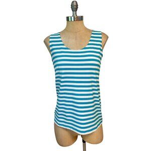 Chicos Microfiber stripe contemporary Tank majestic blue stripe NWT 1 Medium